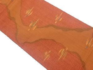 絣に抽象模様織出し洒落袋帯